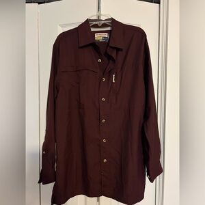 Men's Dark Burgundy Fishing Shirt